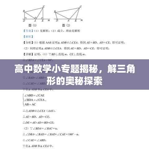 高中数学小专题揭秘,解三角形的奥秘探索